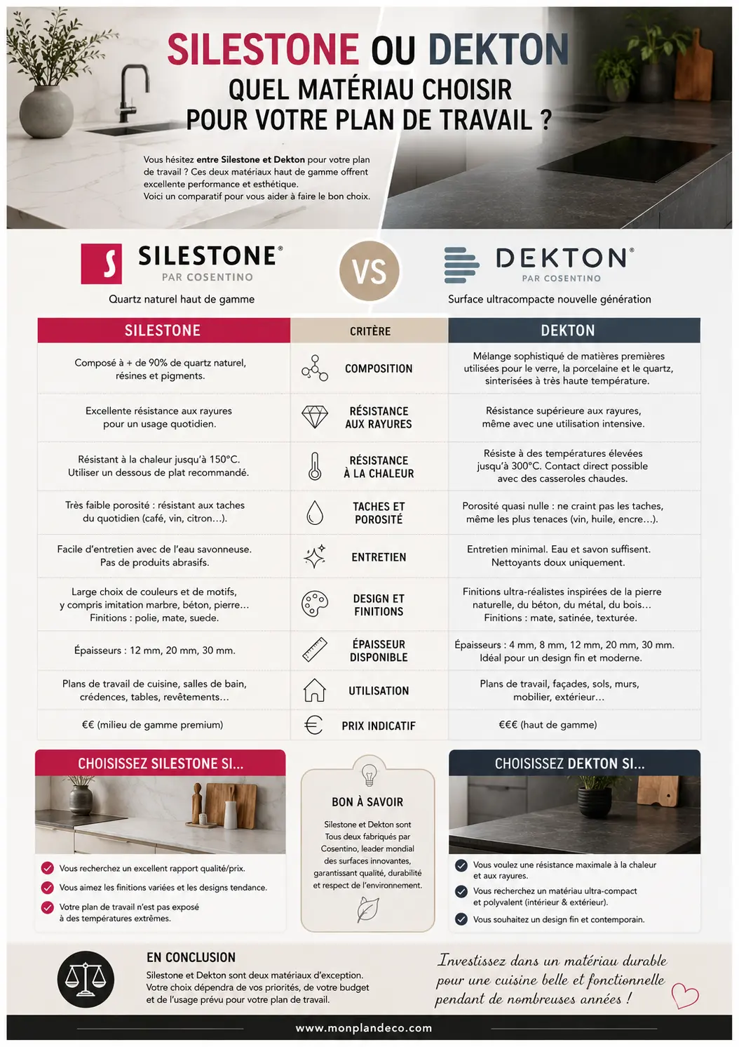 Silestone VS Dekton
