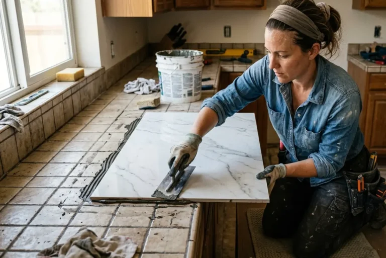 Comment recouvrir un plan de travail en carrelage étape par étape