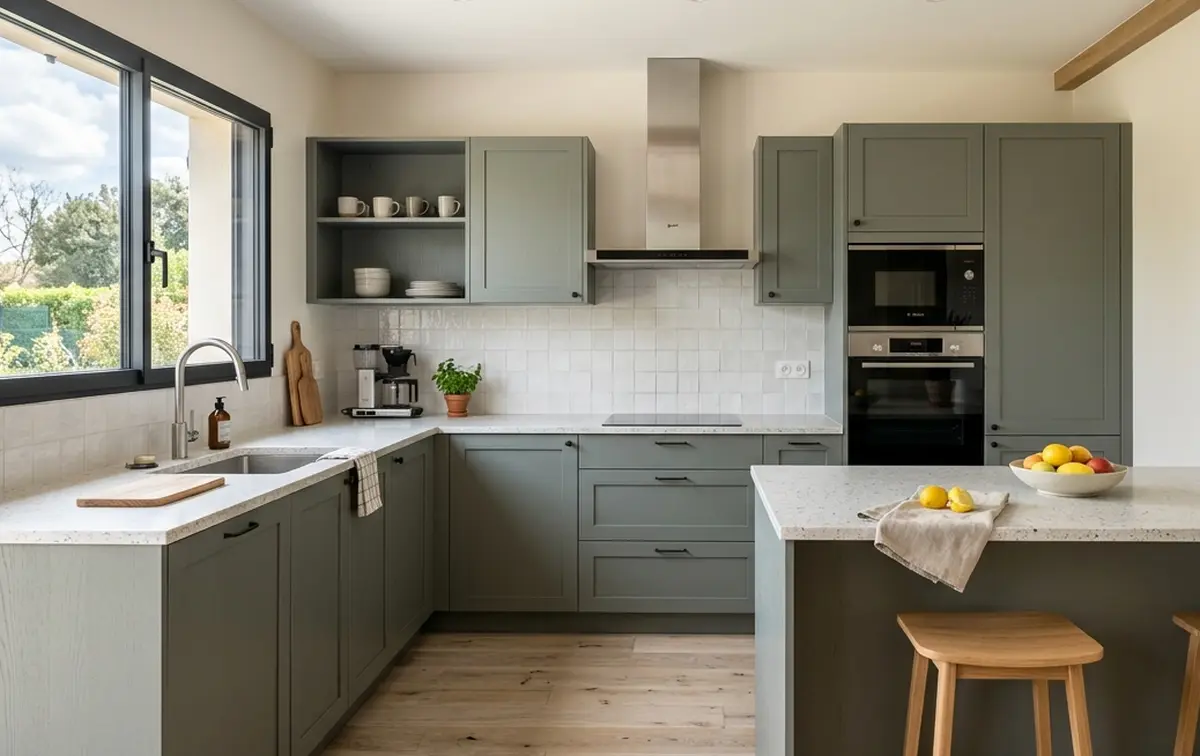 Cuisine vert gris : inspirations et conseils pour une décoration harmonieuse