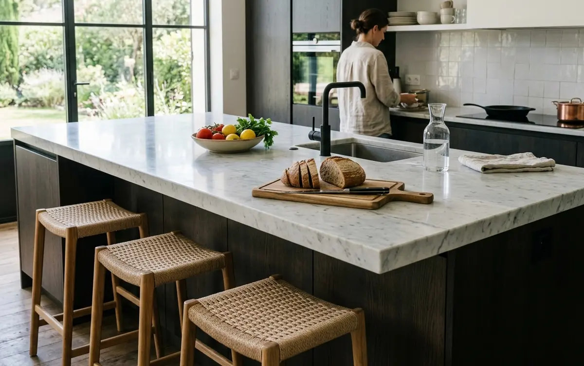 Îlot central cuisine : dimensions essentielles et idées d’aménagement